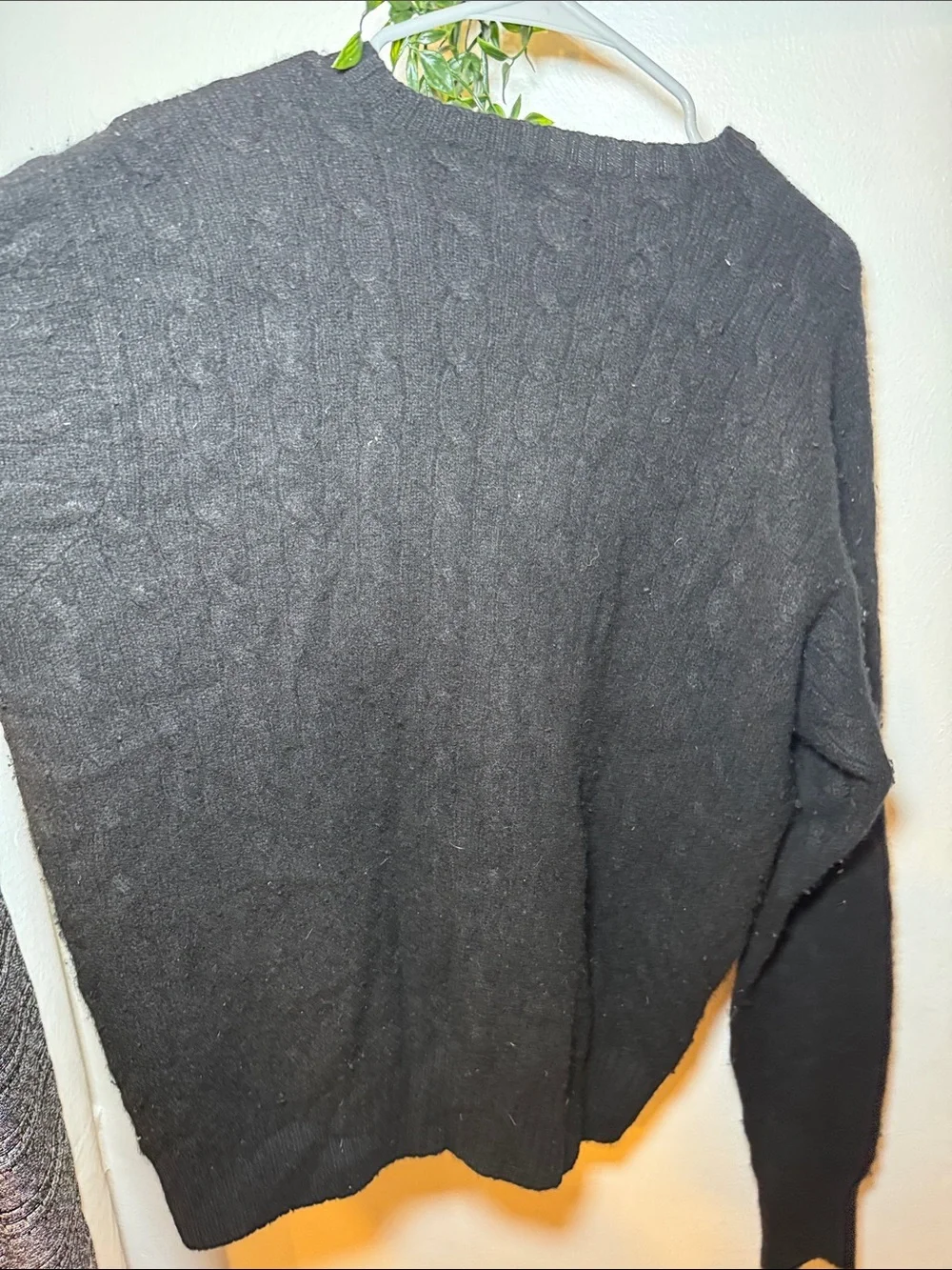 Polo by Ralph Lauren Black Cable-Knit Crew 100% cashmere Sweater